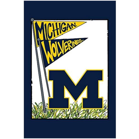 University of Michigan Garden Flag Dorm Wall Decor Yard 12x18" by Magnolia Lane - Picture 1 of 4